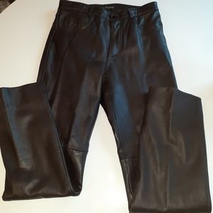 Lamb leather pants, chocolate in color brand name is Marc New York.
